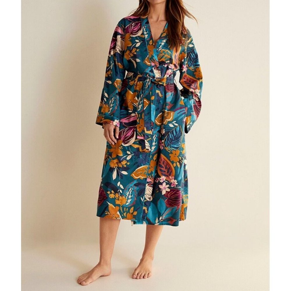 Cyberjammies Maple Leaf Print Long Dressing Gown ( US 12 )